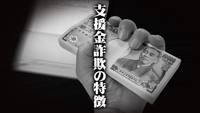 支援金詐欺の特徴