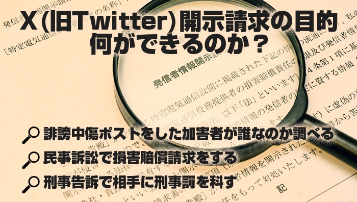 X(旧Twitter)開示請求の目的｜何ができるのか？