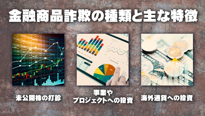 金融商品詐欺の種類と主な特徴