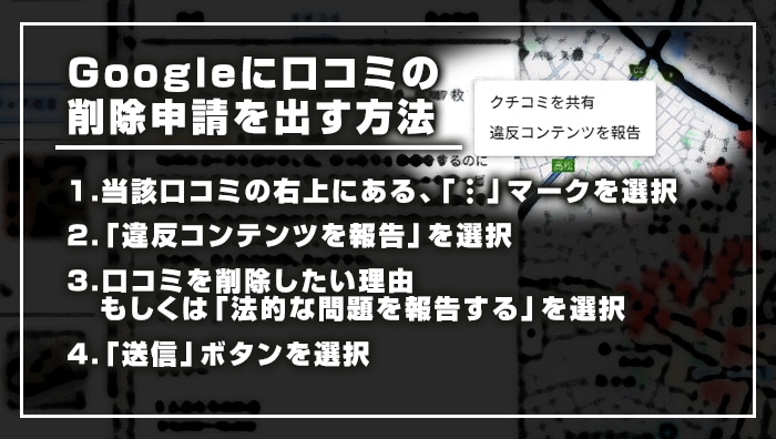 Googleに口コミの削除申請を出す方法