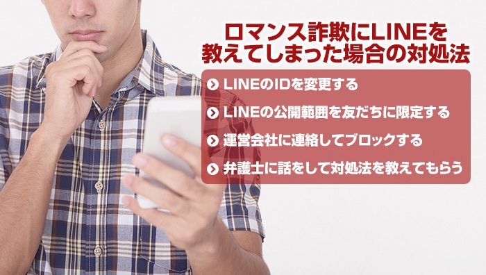 ロマンス詐欺にLINE教えてしまった場合の対処法