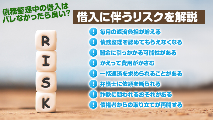 債務整理中の借入はバレなかったら良い？借入に伴うリスクを解説